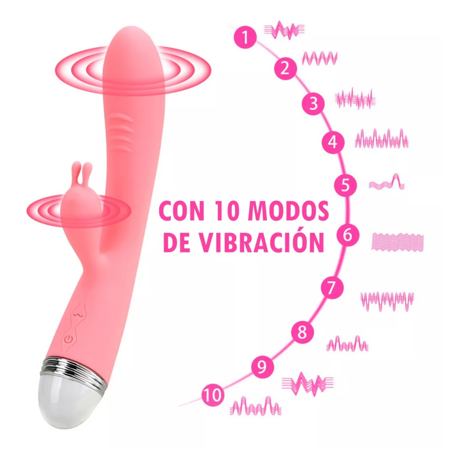 Vibrador Consolador Dual Recargable Usb